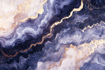 Fototapeta premium Abstract Swirling Marble Art with Gold Accents
