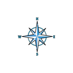 Nautical Star Icon Vector. Compass Rose Icon. Lineal or Linear Color.