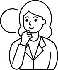 Vector Icons of Thoughtful Businesswomen Inspire Your Coloring
