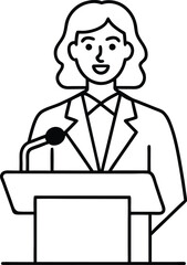 Dynamic Businesswoman in Action Color the Speech Vector Magic

