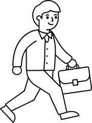 Briefcase to Success Color the Businessman Vector Journey
