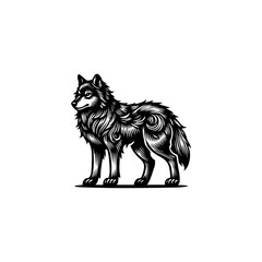 wolf in black silhouette. vector illustration