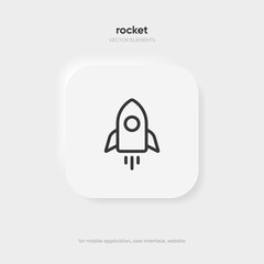 Startup and start icon. Boost rocket icon with linear and flat style. Icons for begin, commence, missile, spaceship. Can use for mobile app, website design, ui, ux.