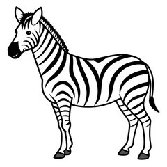 Minimalistic Zebra Line Art with Abstract Black and White Stripes