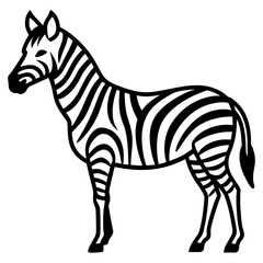 Minimalistic Zebra Line Art with Abstract Black and White Stripes