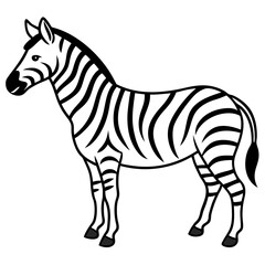 Minimalistic Zebra Line Art with Abstract Black and White Stripes