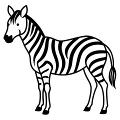 Minimalistic Zebra Line Art with Abstract Black and White Stripes