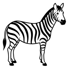 Minimalistic Zebra Line Art with Abstract Black and White Stripes
