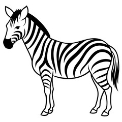Minimalistic Zebra Line Art with Abstract Black and White Stripes