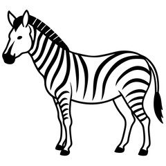Minimalistic Zebra Line Art with Abstract Black and White Stripes