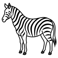 Minimalistic Zebra Line Art with Abstract Black and White Stripes