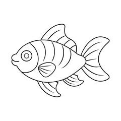 fish clipart vector line art illustration