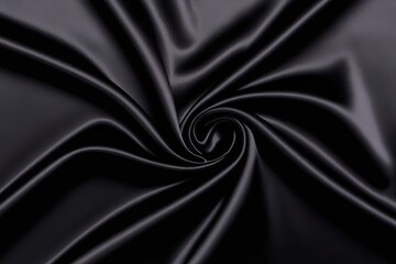 Obraz premium Black Satin Fabric with Modern Flowing Texture and Dynamic Movement