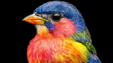 Fototapeta premium Colorful Bird Portrait Shows Off Beautiful Plumage and Detail