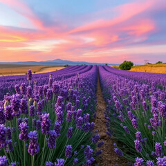 Obraz premium Um campo de lavanda 