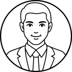 Executive CEO Avatar Icon Vector Illustration for Office Profiles

