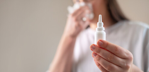 Nasal saline spray for home hygiene, effective cleaning of nasal passages for daily congestion...