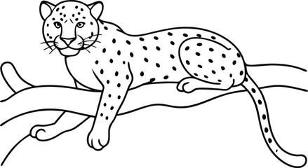 Leopard's Cozy Retreat in the Trees Vector Illustration
