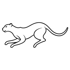 Cheetah Mid-Sprint Minimalist Line Art Vector