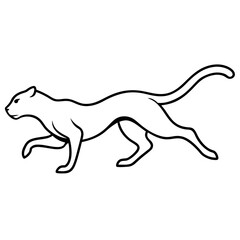 Cheetah Mid-Sprint Minimalist Line Art Vector