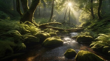 Obraz premium ultra-realistic and breathtaking forest landscape