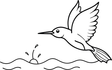 Obraz premium Daring Dive of the Colorful Kingfisher 