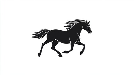 A strong, wild horse silhouette, perfect for a sports team mascot. It's ideal for hockey, football, or rugby logos.