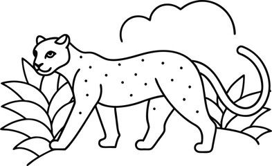 Explore the Jungle with a Stealthy Jaguar at Night Vector Illustrations
