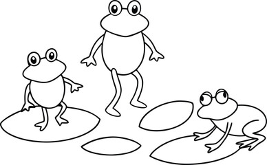 Froggy Family Fun Hopping Over Lily Pads
