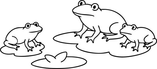 Hopping Together a Frog Family Adventure on Lily Pads
