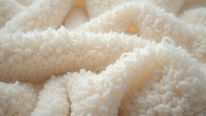 Soft wool texture in cream  gray tones with visible weave cozy  warm