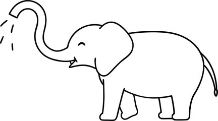 Happy Elephant Making Friends in the Jungle
