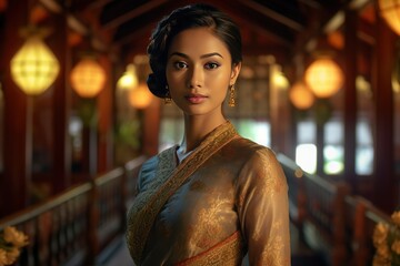 muslim woman with the traditional malay attire