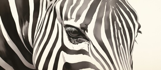 Portrait of a Burchell s zebra in monochrome featuring a striking black and white conversion