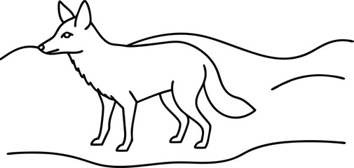 Wild Desert Coyote Vector Journey Through the Sands
