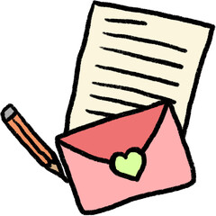 편지지와 편지봉투와 편지