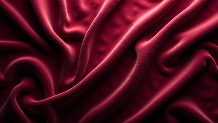 Obraz premium Luxurious velvet fabric texture in deep burgundy catching light for a velvety sheen