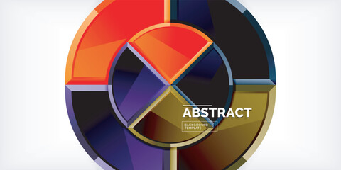 Obraz premium Abstract background - circles and round triangles with 3d effect. Vector Illustration For Wallpaper, Banner, Background, Card, Book Illustration, landing page