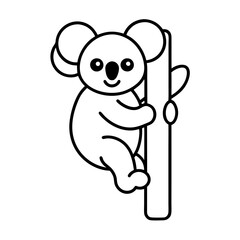 Elegant Black Koala Icon art vector