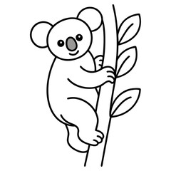 Elegant Black Koala Icon art vector