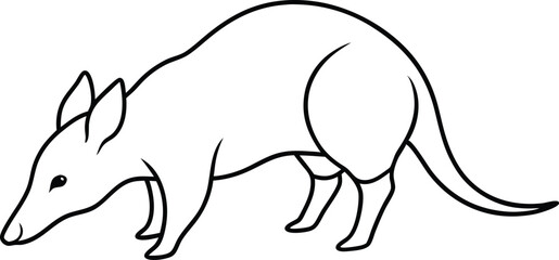 Aardvark Exploring the Ground Vector Illustration for Creative Kids
