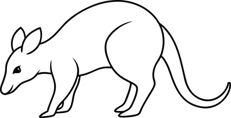 Aardvark Sniffing the Ground Vector Illustration for Kids Fun Learning
