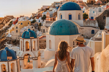 couple on vacation visiting santorini © Inspiraciones