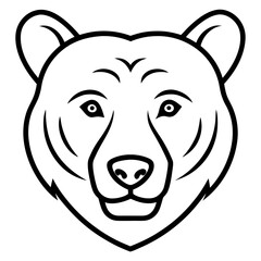 Minimalist Bear Face Icon in Black art vector
