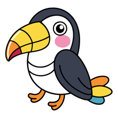 A vector of a cute toucan bird illustration