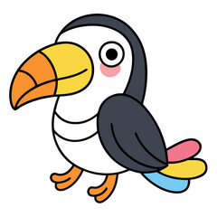 A vector of a cute toucan bird illustration
