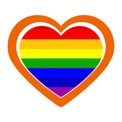 Colorful LGBTQ Pride Rainbow Icon Graphic Simple Line Drawing Equality Symbol Gay Rights Movement Representation Inclusivity. Simple rainbow LGBTQ pride icon in hand-drawn style, colorful