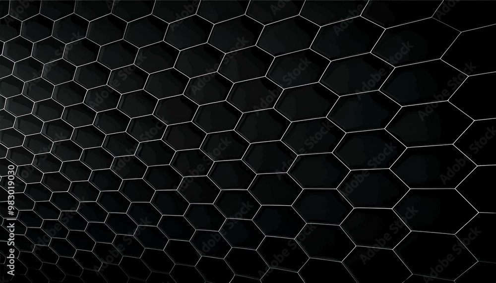 Poster technology abstract background with hexagons mesh, 3d abstraction of nanotechnology and science, ele