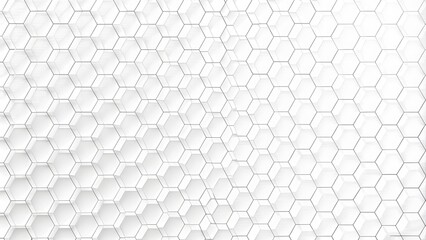 Technology abstract background with hexagons mesh, 3D abstraction of nanotechnology and science, electronics and digital style, Abstract geometric. Trendy white background.