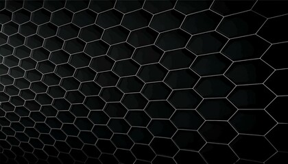Technology abstract background with hexagons mesh, 3D abstraction of nanotechnology and science, electronics and digital style, Abstract geometric. Trendy Black background.